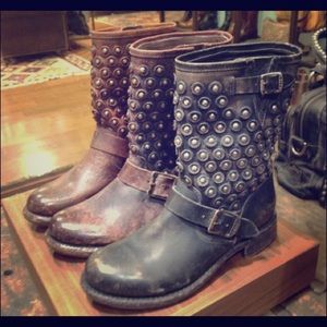 Beautiful black Frye studded boots - size 8.5.